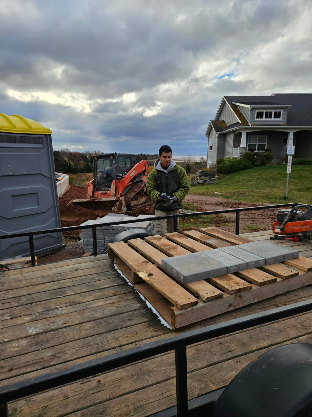 Outdoor construction project in progress